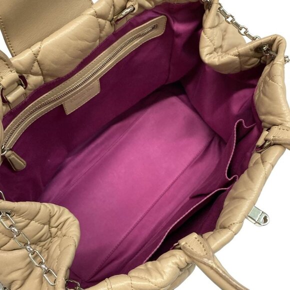 Dior Christian Tote Milly la Foret Beige Chain Shoulder Lambskin - Picture 7 of 15